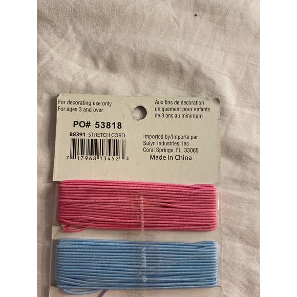 Bead Party Colorful Thick Elastic Cord Set 4 Pack Pink Blue Purple Crafting - Picture 3 of 4